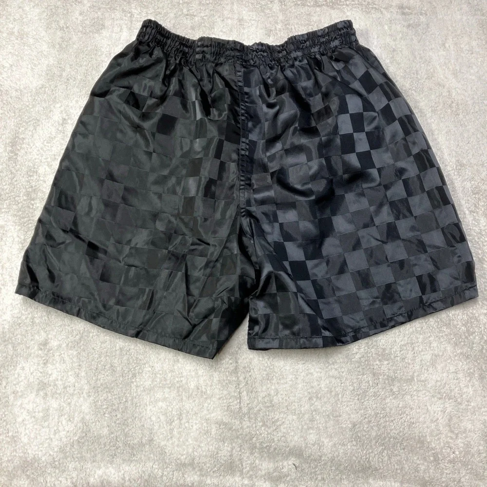 Vintage 90s Shiny Checkered Nylon Soccer Shorts 5